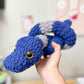 Navy Blue Gray Stripe Snake Crochet Plushie