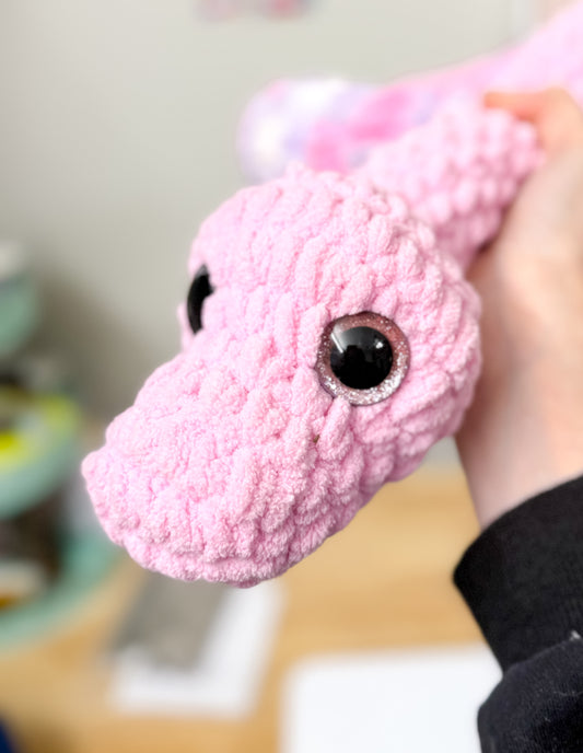 Pink Purple Snake Crochet Plushie