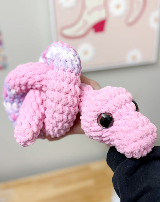 Pink Purple Snake Crochet Plushie