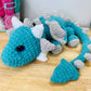 Teal Blue and Gray Dragon Plushie