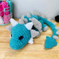 Teal Blue and Gray Dragon Plushie