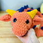 Orange, Navy, & Mustard Crochet Dragon