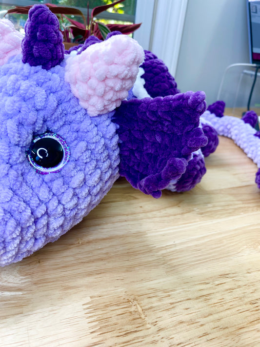 Purple Sparkle Crochet Dragon