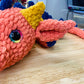 Orange, Navy, & Mustard Crochet Dragon