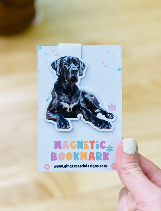 Black Great Dane Magnetic Bookmark, American Great Dane