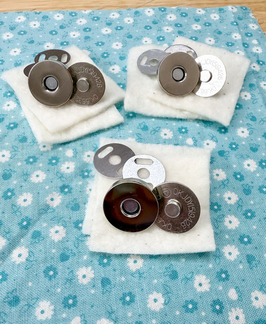 Set of 3 ~ 18mm Magnetic Snaps (optional Tote Bag Pattern Add-On)