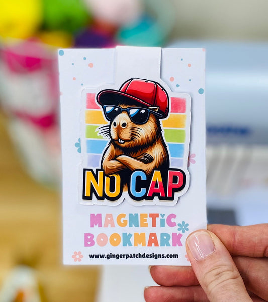 No Cap Capybara Magnetic Bookmark