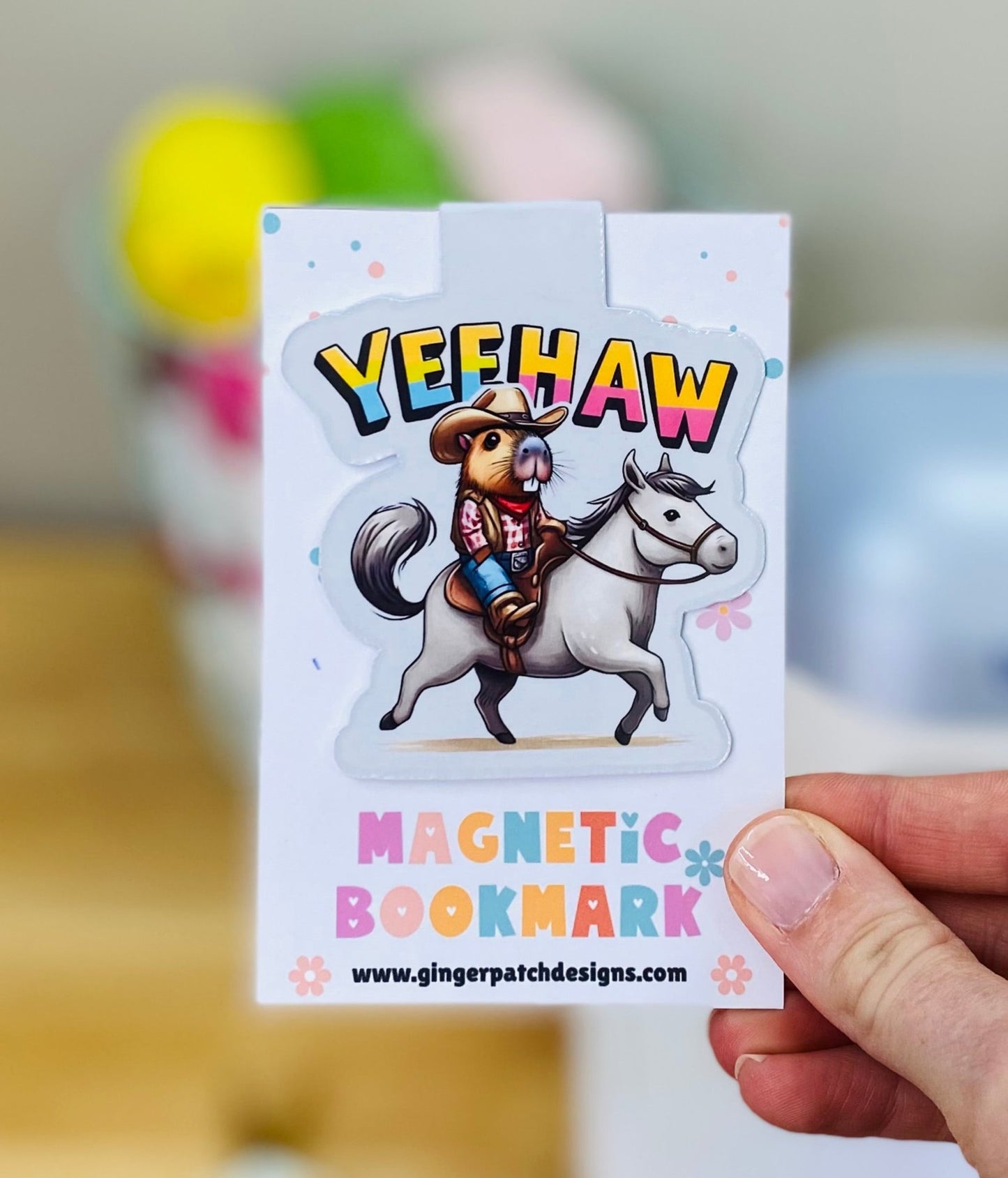 Yee-Haww Capybara Magnetic Bookmark