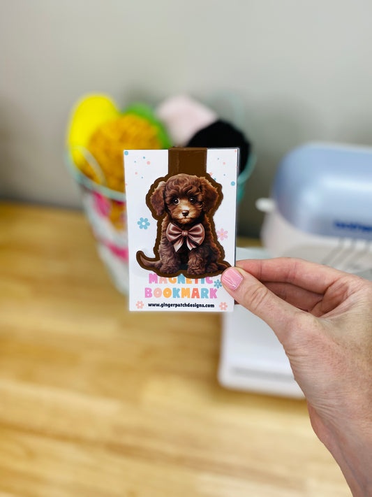 Brown Cockapoo Puppy Magnetic Bookmark
