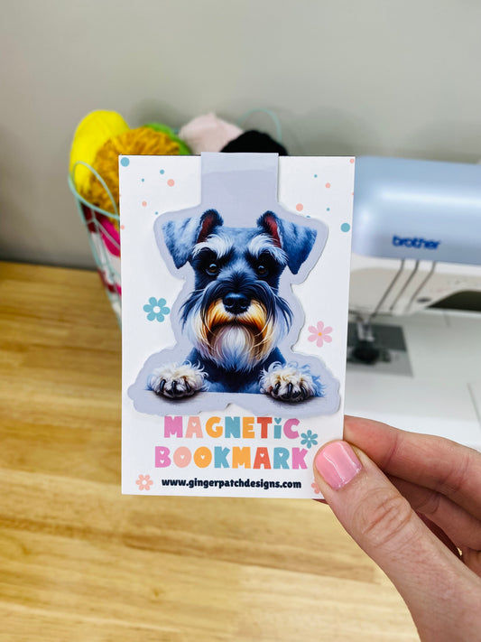 Schnauzer Holographic Magnetic Bookmark