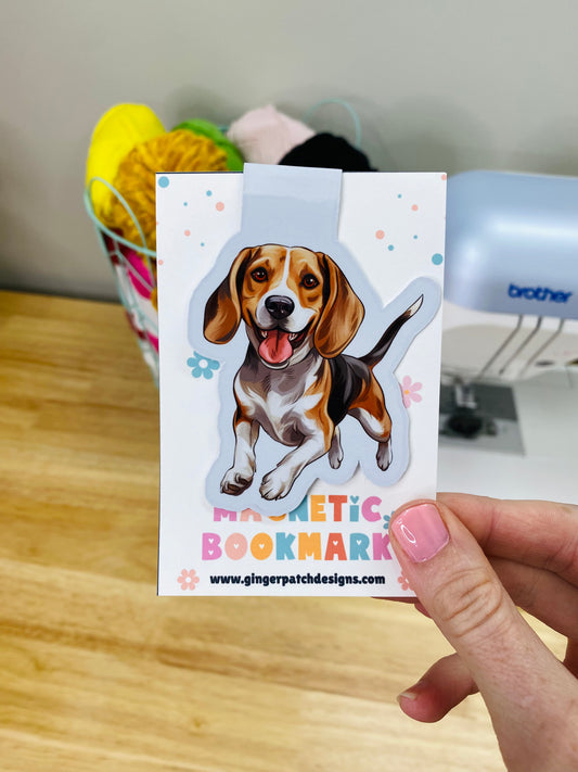 Smiling Beagle Magnetic Bookmark