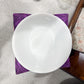 Beige Purple Butterfly Reversible Fabric Bowl Cozy 10"