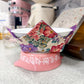 Beige Purple Butterfly Reversible Fabric Bowl Cozy 10"
