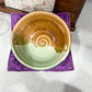 Beige Purple Butterfly Reversible Fabric Bowl Cozy 10"