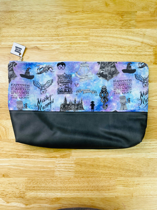 Large Purple HP Pouch with Leather Base