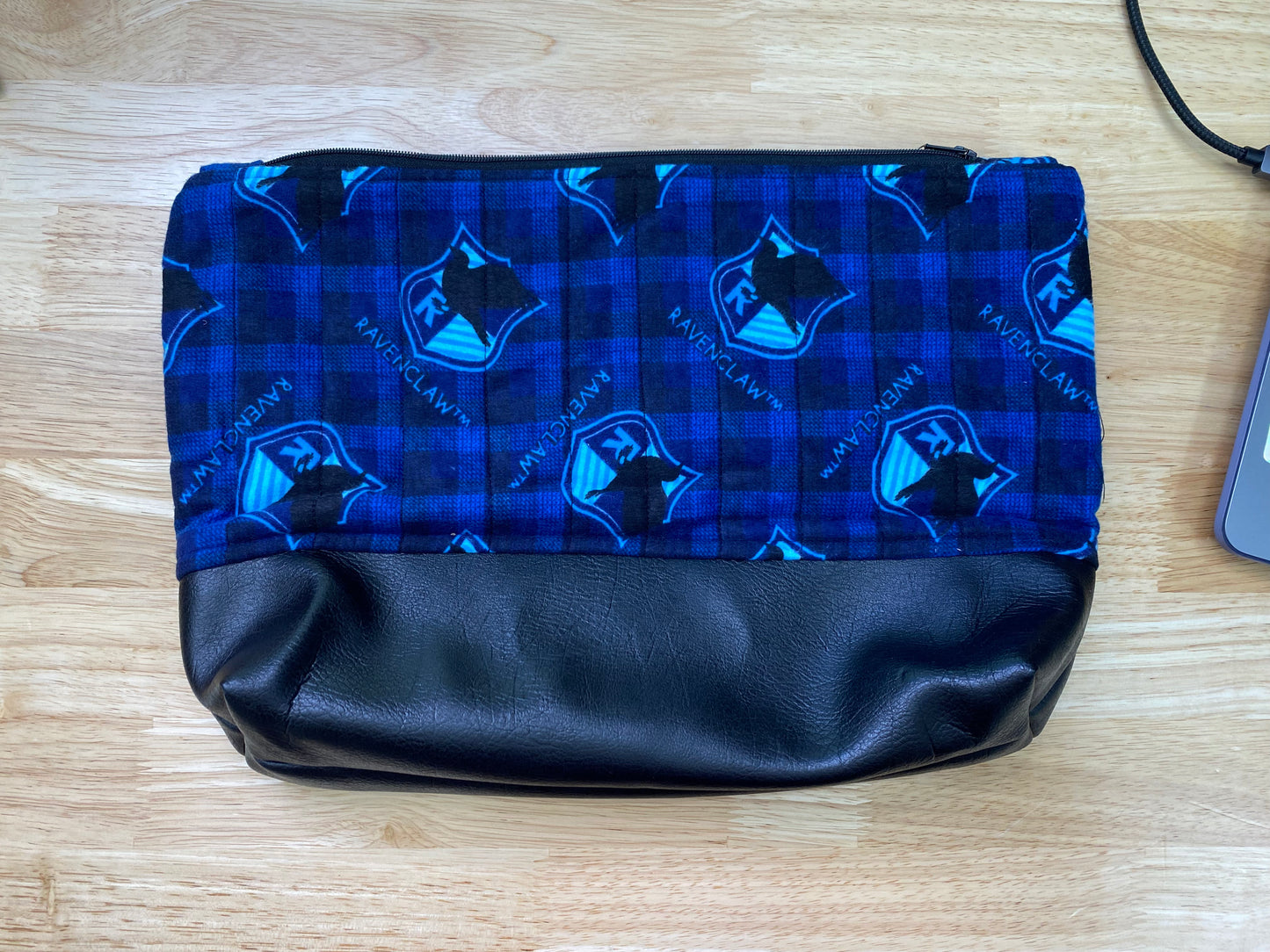 Blue Ravenclaw Quilted Flannel Jumbo Pouch