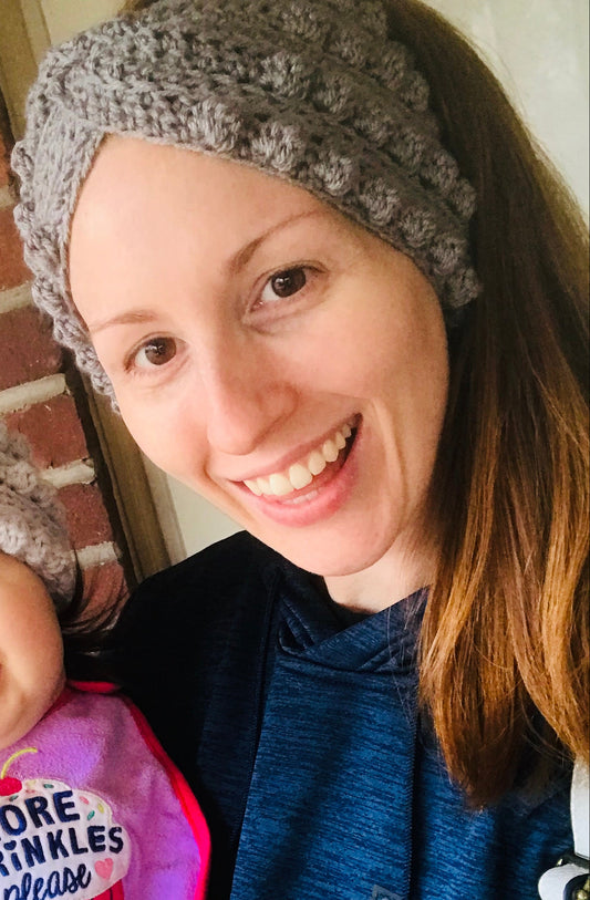 Gray Twist Crochet Earwarmer