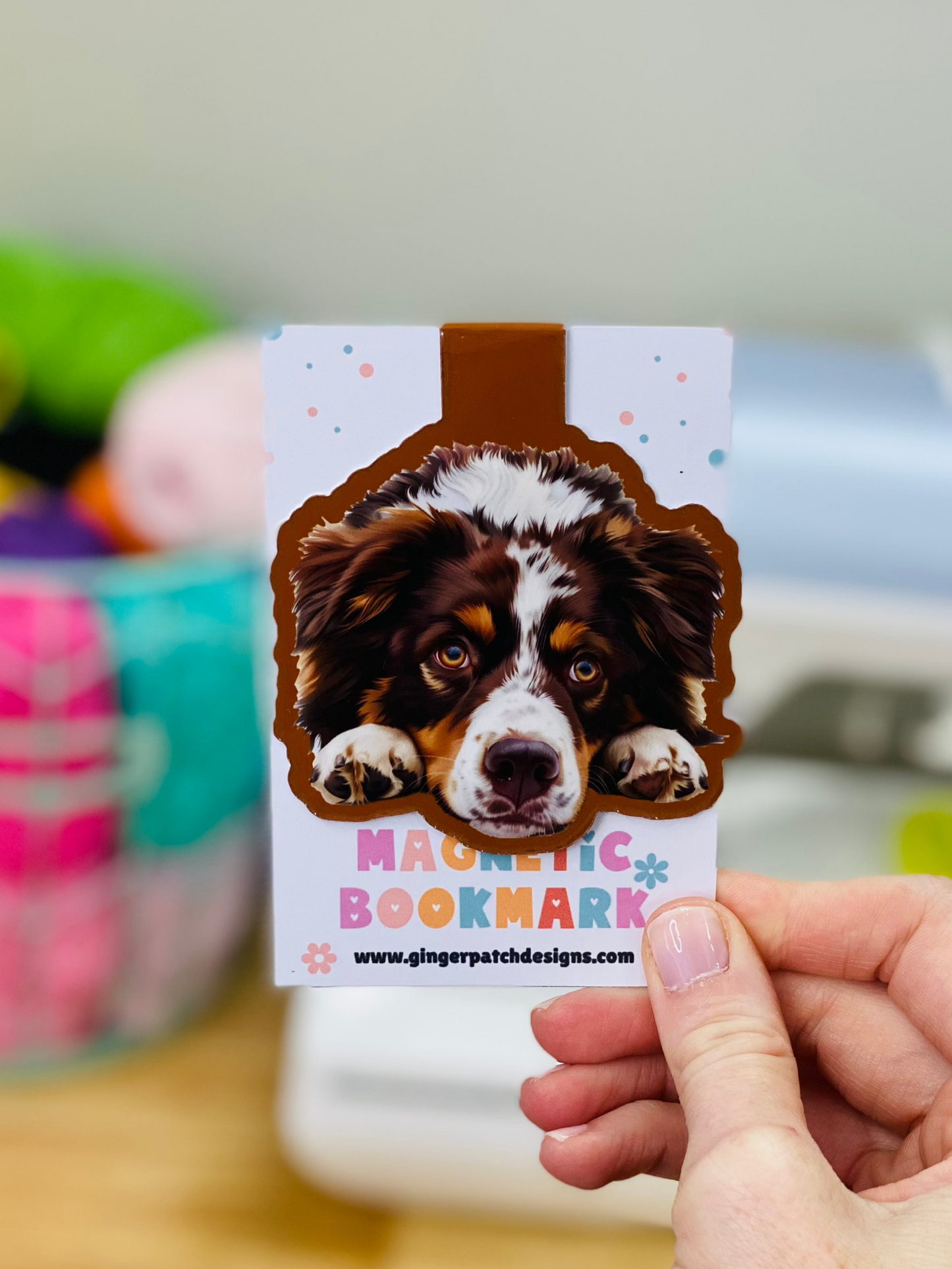 Tri-Color Aussie Magnetic Bookmark