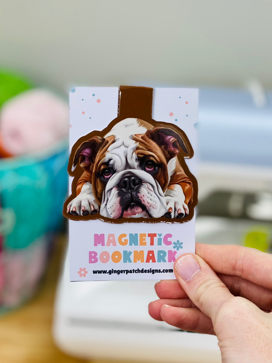 Brown English Bulldog Magnetic Bookmark