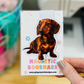 Red Dachshund Magnetic Bookmark