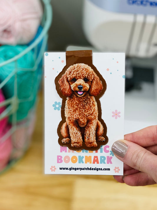 Tan Poodle Magnetic Bookmark