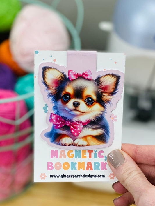 Pink Chihuahua Magnetic Bookmark