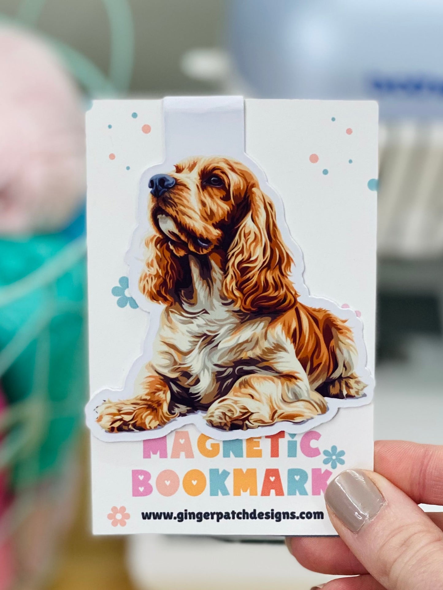 Tan Cocker Spaniel Magnetic Bookmark