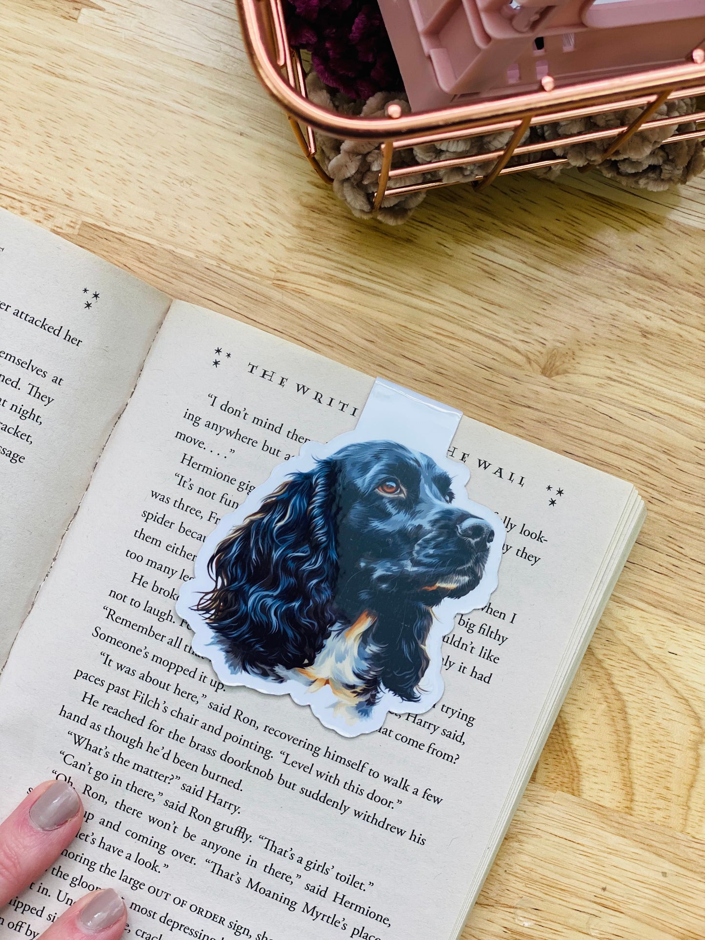 Black Springer Spaniel Magnetic Bookmark