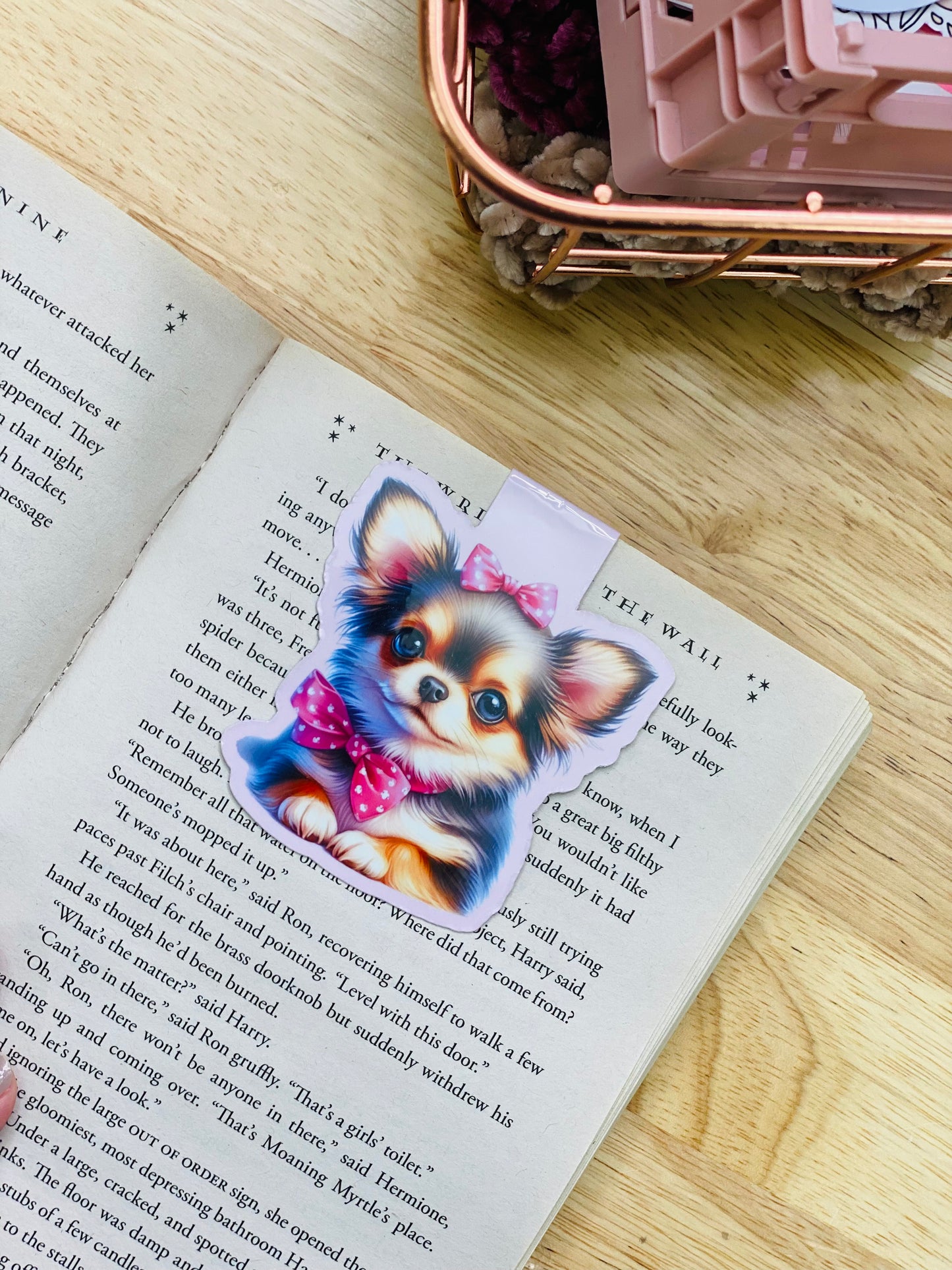 Pink Chihuahua Magnetic Bookmark