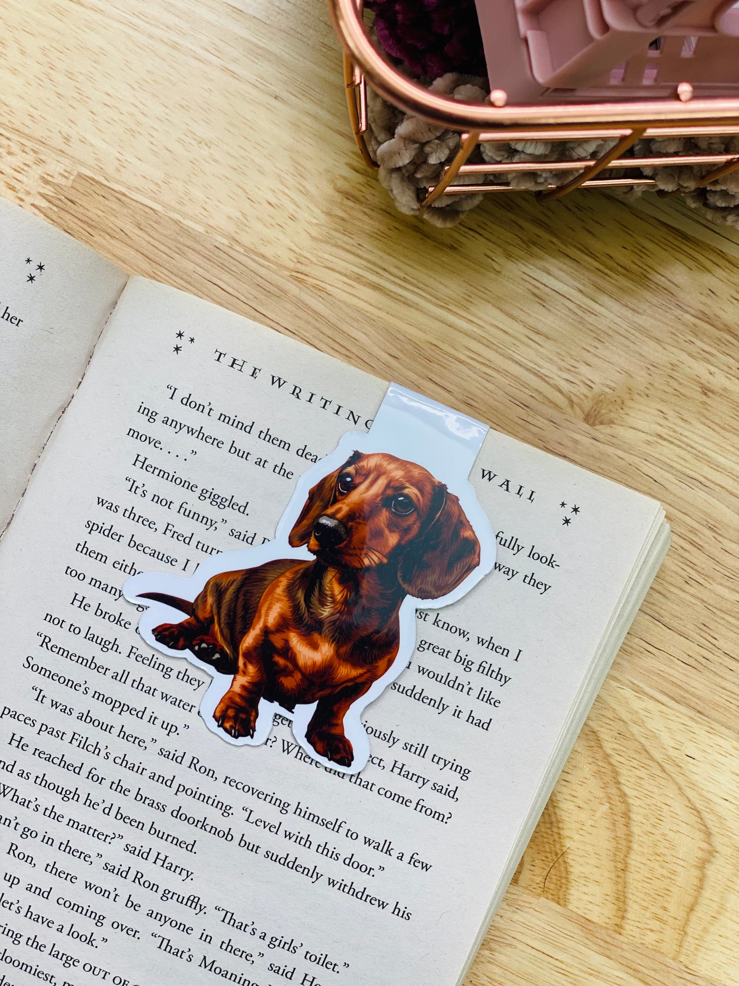 Red Dachshund Magnetic Bookmark