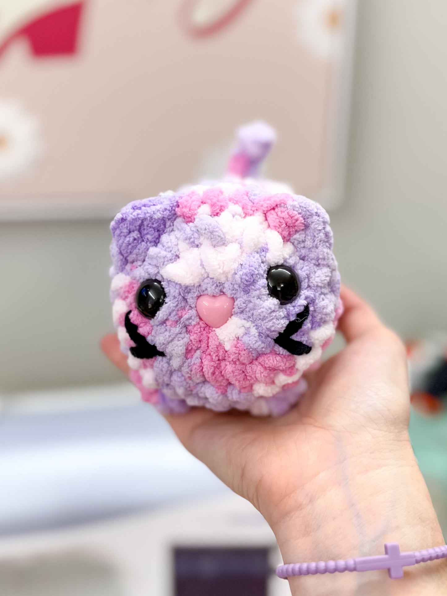 Pink & Purple Crochet Cat Plushie