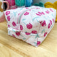Pink Disco Cherry Quilted Makeup Bag