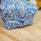 Vintage Blue Floral Large Quilted Boxy Bag