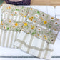 Hanging Dish Towel SET of 2 Wildflower Bees Beige Plaid