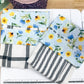 Hanging Dish Towel SET of 2 Blue Floral Black Plaid