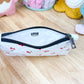 White Cherry Dot Flat Quilted Bow Pouch