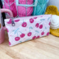 Disco Pink Cherry Flat Quilted Bow Pouch