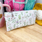 White Wildflower Flat Quilted Bow Pouch