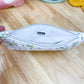 White Wildflower Flat Quilted Bow Pouch