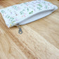 White Wildflower Flat Quilted Bow Pouch