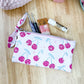 Disco Pink Cherry Flat Quilted Bow Pouch