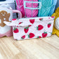 Pink Strawberry Makeup Bag Travel 6 pc Set