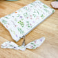 White Wildflower Flat Quilted Bow Pouch