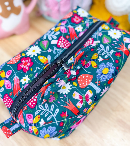Green Mushroom Large Quilted Bow Bag