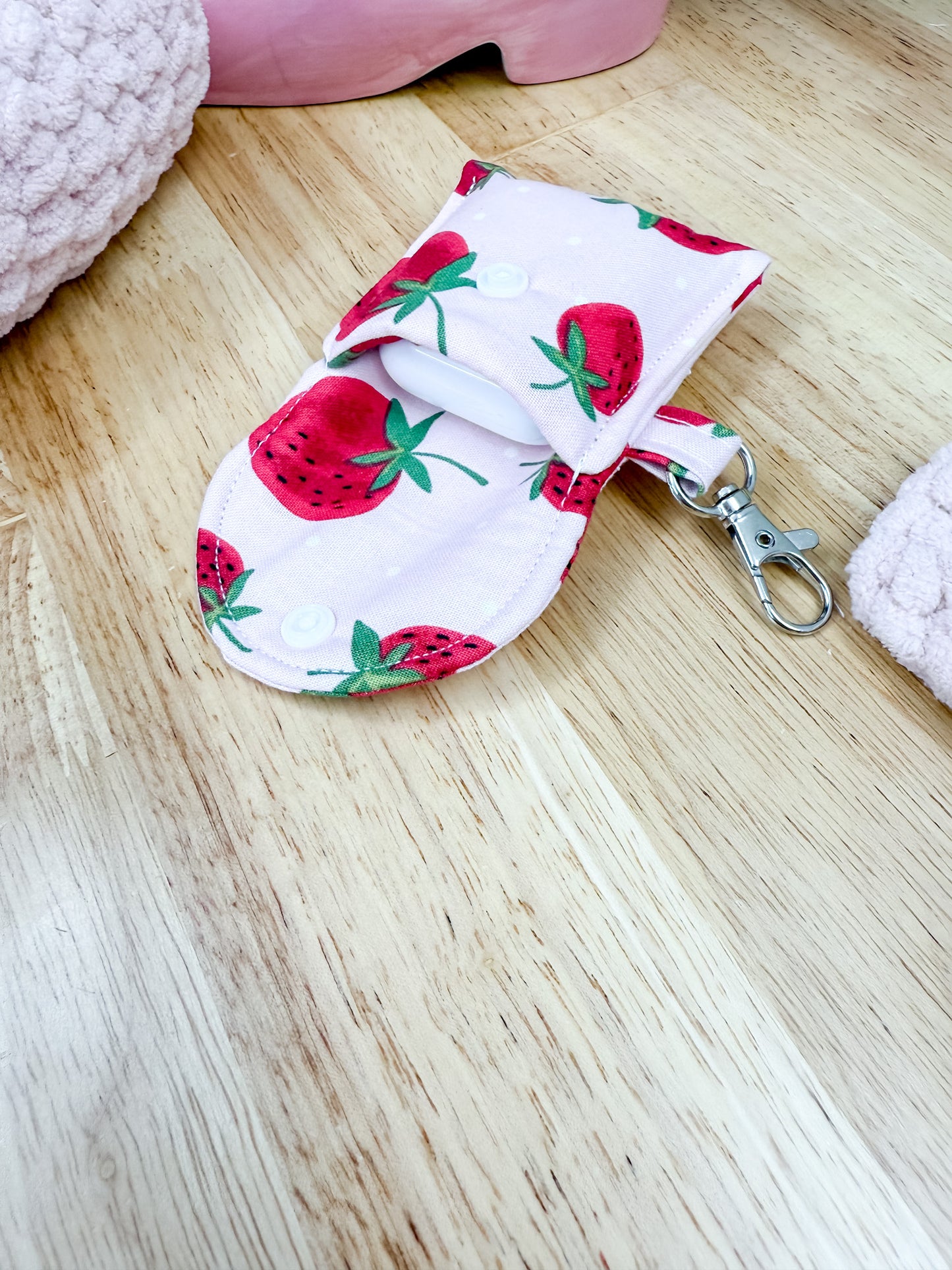 Pink Strawberry Makeup Bag Travel 6 pc Set