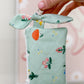 Mint Mushroom Quilted Bow Keychain Wallet