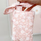 Light Pink Floral Quilted Bow Keychain Wallet