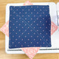 2-Pack Terry Cotton Dish Cloth Ditsy Blue Leafy Pink