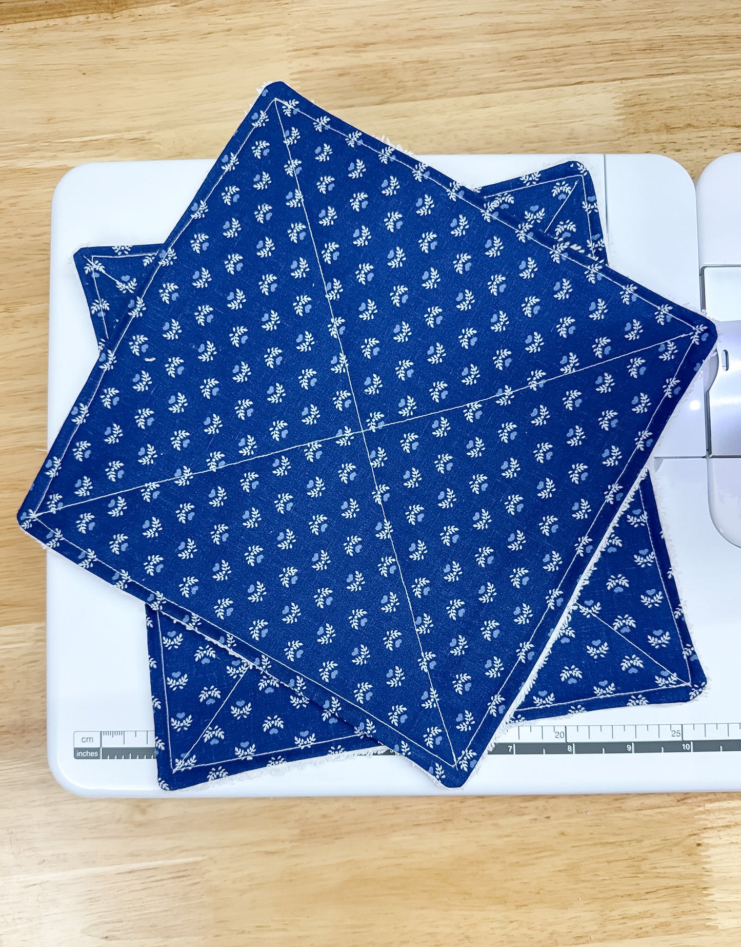 2-Pack Terry Cotton Dish Cloth Blue White Floral