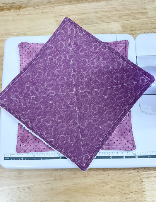 2-Pack Terry Cotton Dish Cloth Dark Purple